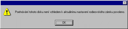 zpráva o tom, že daný obsah nelze přehrát