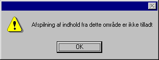 Afspilning er ikke tilladt